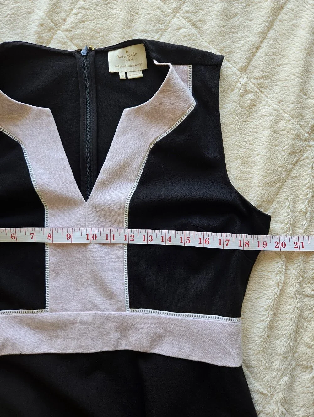 Kate Spade Colorblock Ponte Dress Black Pink Size 12 Women's